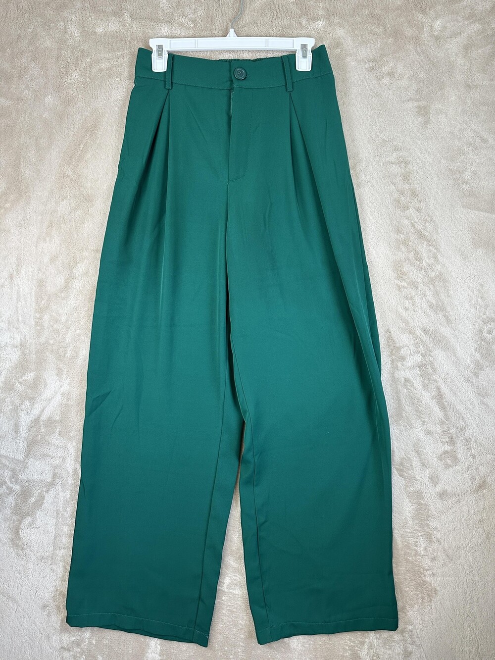 Haute Monde Pants Womens Small Green Wide Leg Elastic Waist Stretch Work Office